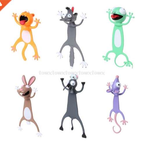 3D Stereo Cartoon Lovely Animal Bookmark Cute Cat Rabbit Fun