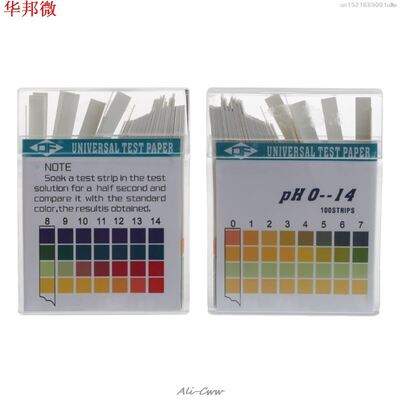 100 bandelettes 0-14 PH acide alcalin indicateur papier eau
