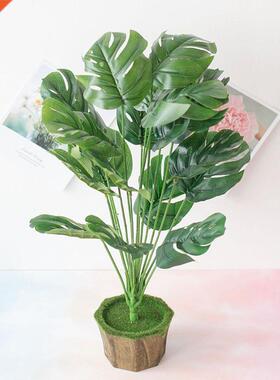 9-18 Heads Artificial Plants Tropical Green Turtle Leaves Le