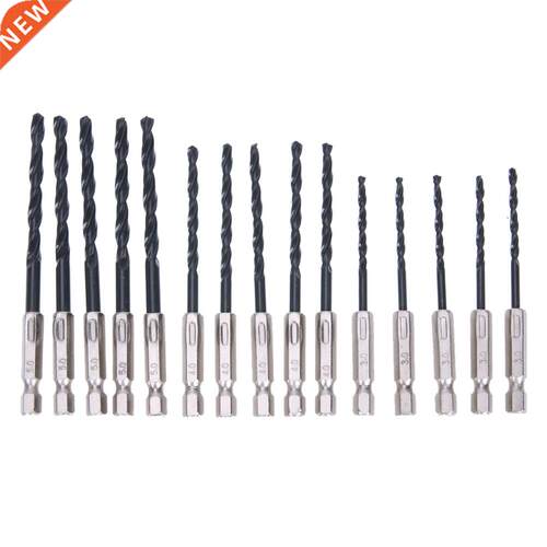 15pcs Twist Drill Bits HSS 3/4/5mm Hex Shank Drill Bits for