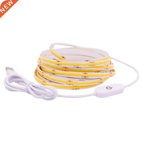 USB FCOB LED Strip Light With Touch Dimmer Switch DC5V 20Le