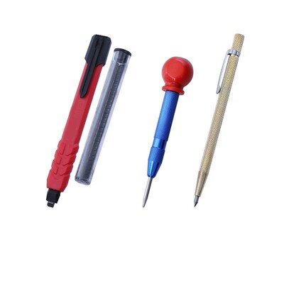Carpenter Pencil With 3PCS Refills Woodworking Scriber Pen M