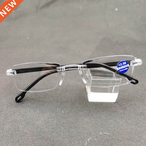 Anti Blue Ray Reading Glasses Men Women Rimless Cutting Pres