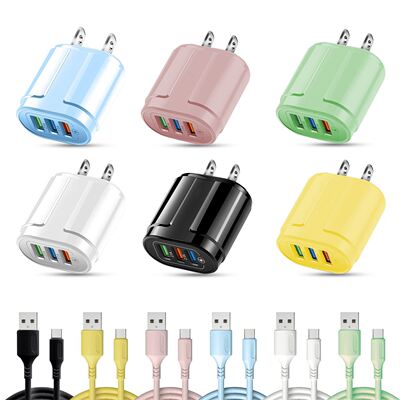 USB Type C Cable Macon Fast Chger US Plug 3 Ports USB Hu