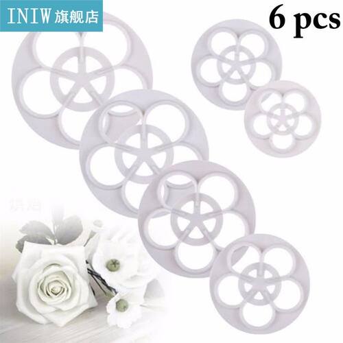 6pcs/set Fondant Cutter Creative Rose Petal DIY Cookie Cutte