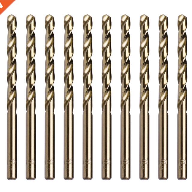 10Pcs 5mm M35 Triangle Shank HSS-Co Cobalt Twist Drill Spira