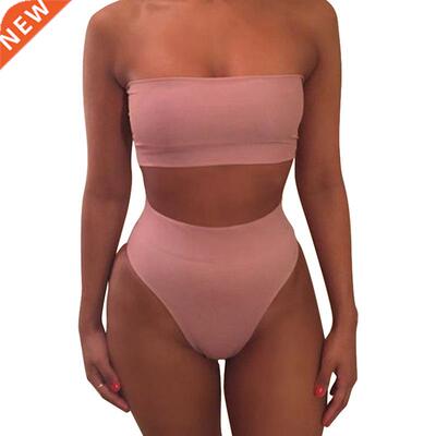 High Waist Bikinis Swimsuits Women Push Up Swimwear Y2K Tube