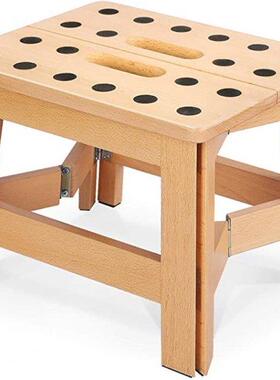 Foldable Non-Slp Wooden Step Stool Portable Foldng Chld C