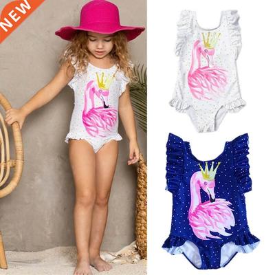 Kid Baby Girl Clothing Ruffle Sleeve Bikini One-Piece Swimwe