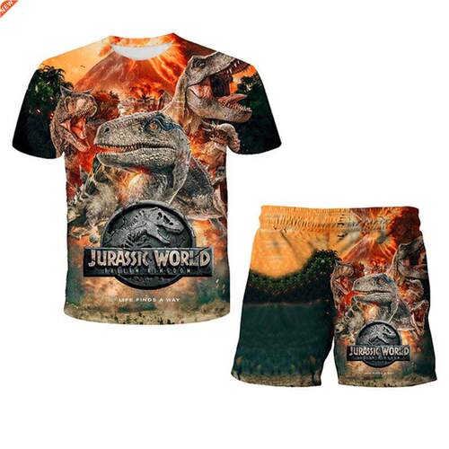 Summer Kids 3D T-Shirts Sets Dinosaur Fashion Clothes Tshirt