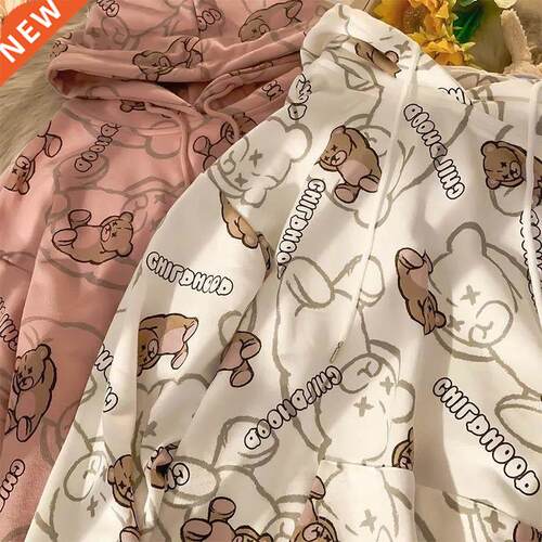 Kawaii Oversized Hoodie Women Casual Fun Cute Print Hooded S