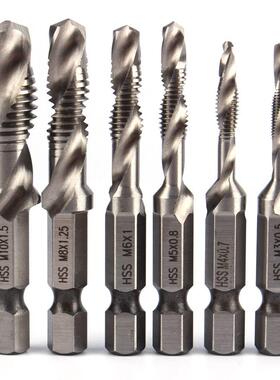 6pcs M3-M10 Screw Tap Drill Bits Hss Taps Countersink Deburr