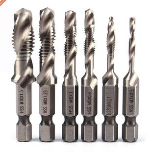 6pcs M3-M10 Screw Tap Drill Bits Hss Taps Countersink Deburr