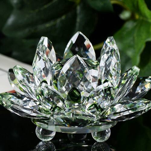 1PC 4 Style 60mm High Quality Lotus Crystal Glass Figure Pap