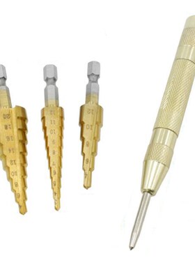 3PCS HSS Titanium Step Drill Bit Set 3-12 4-12 4-20mm & 1PCS