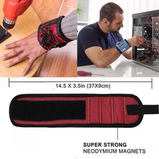 1Pc Black Magnetic Wristbands Adsorption Screws Wrist Strap