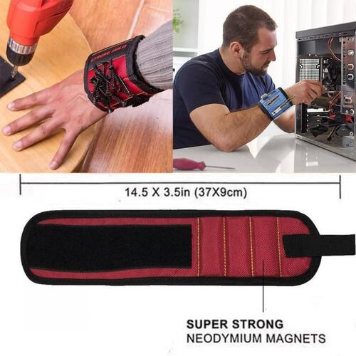 1Pc Black Magnetic Wristbands Adsorption Screws Wrist Strap
