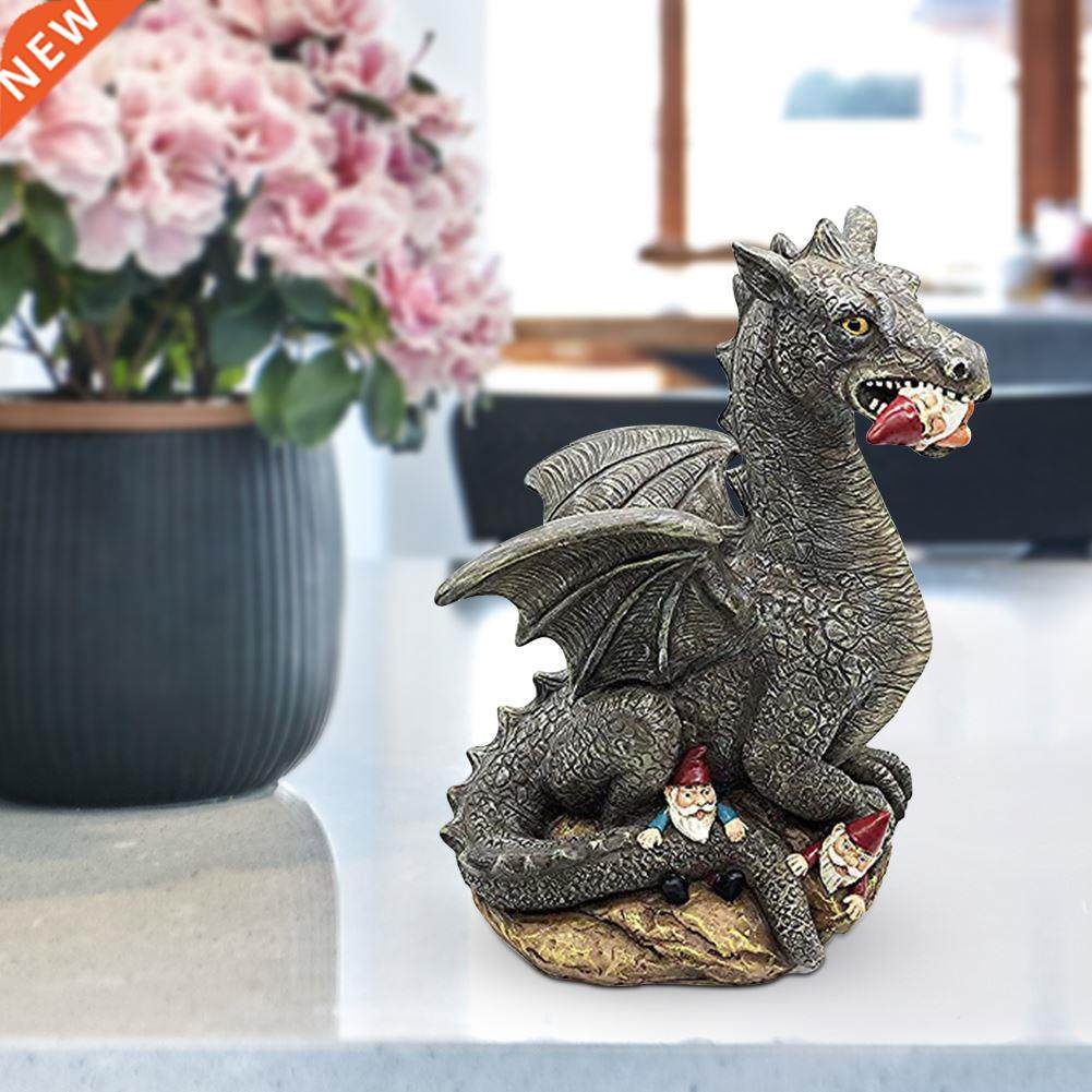 Resin Gnome Dragon Sculpture Elf Statue Landscape Lawn Dwarf图片
