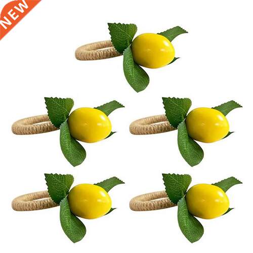 Lemon Napkin Rings Set,Lemon Vine Napkin Rings,Dinning Table