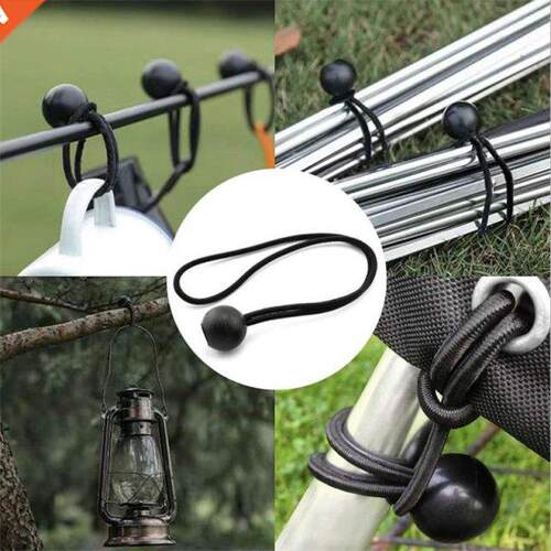 10pcs Hiking Tent Accessories Elastic Rope Ball Bungee Cord