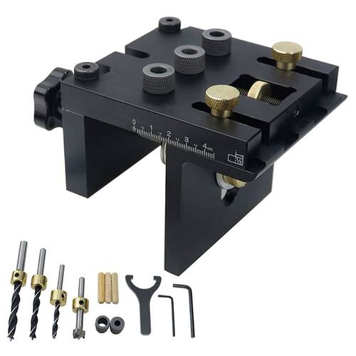3 in 1 Woodworking Doweling Jig Kit with Positioning Clip Ad
