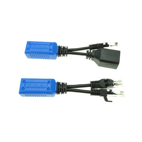 ESCAM 2pcs/1pair RJ45 splitter combiner uPOE cable kit POE A