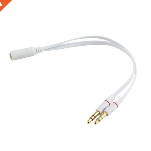 3.5mm Gold Plated Audio Mic Y Splitter Cable Headphone Adapt