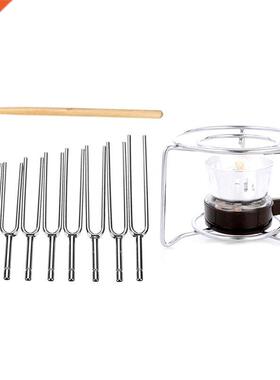 10 Pcs Accessories: 8Pcs 256-512HZ Steel Tuning Fork Set Hea