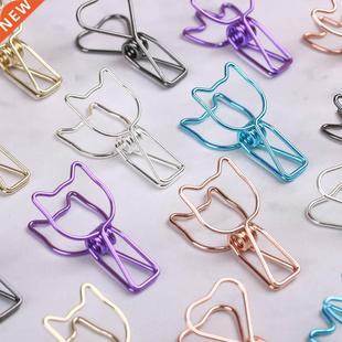 6PCs/Set Hollowed Out Design Metal Binder Clip Long Tail Cli