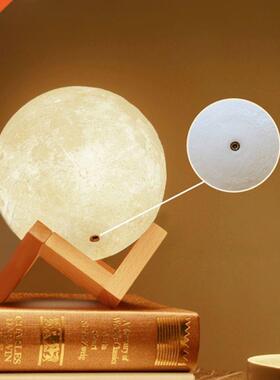 Rechargeable d printing moon lamp 2 cor change switch tou