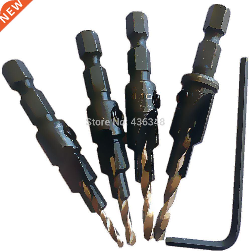 4pcs Hss Countersink Drill Bits 1/4