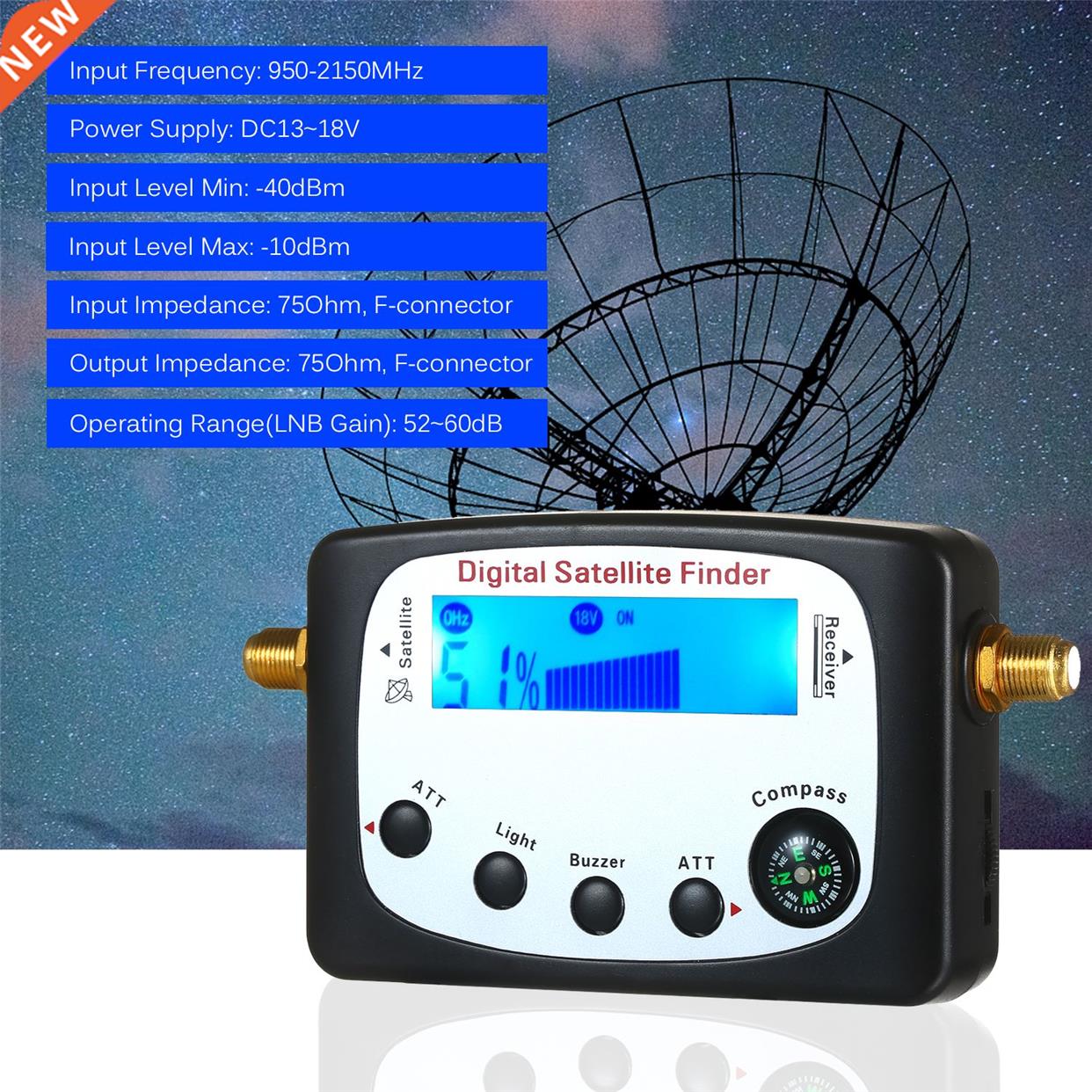 SF-9509 Mini Digital Satellite Signal Finder Meter Digital S