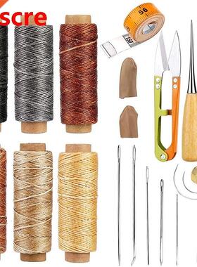 Leather Sewing Kit With Large-Eye Stitching Needles, Waxed
