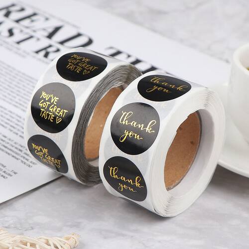 Adhesive Paper Label Stickers Gold Thank You Stickers Scrapb