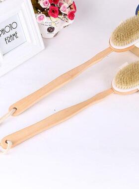 Long Wooden Handle Bath Body Brush Removable Bristle Exfolia
