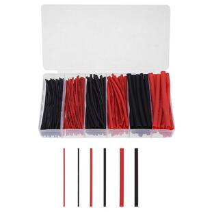 190Pcs 3 Sizes Red Black Polyolefin Shrinkage Ratio 2:1 Insu