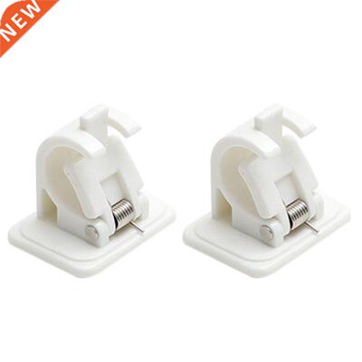 1Pair Curtain Rod Brackets No Drill Adjustable Stick Fixed C