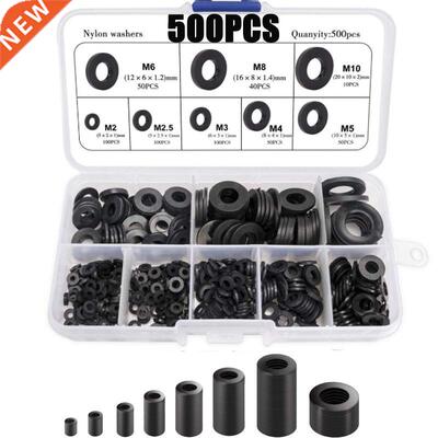500pcs Nylon Washer Flat Assortment Set with 8-size Safety P