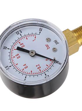 1pc 50mm Diameter Pressure Gauge 0-15 PSI 0-1 Bar 1/4 BSPT L