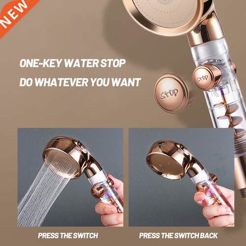 Zhangji New 3-Function Shower Head with one Key Stop Magic W