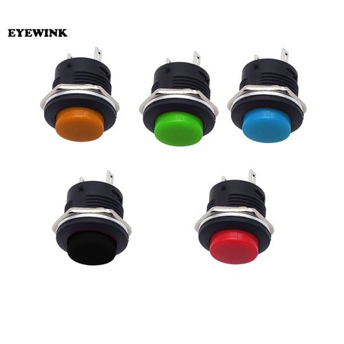 5pcs R13-507 Momentary SPST NO Red Round Cap Push Button Swi