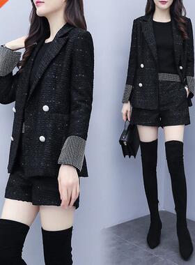 Small woolen woolen shorts suit women's 2021 autumn and