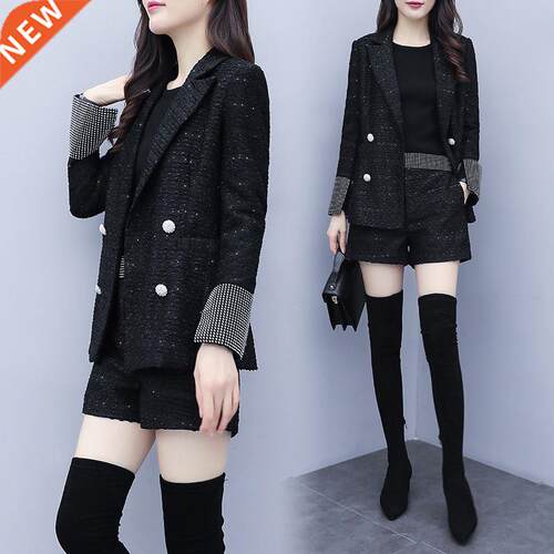Small woolen woolen shorts suit women's 2021 autumn and