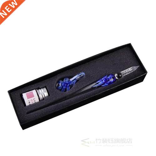 gift Glass Dip Crystal Pen Signature Ink Flower for Writing