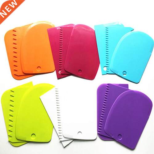3PCS/Set Plastic Cream Scraper Cake Spatula Smo Teeth E