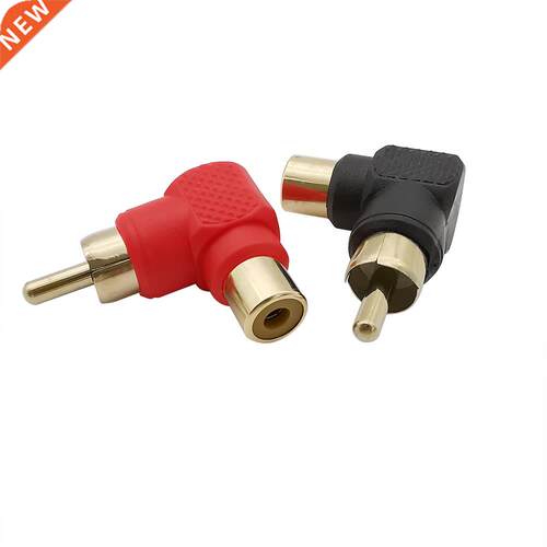 1Pair L Shape RCA Plug Jack Connector RCA Male to Female Rig