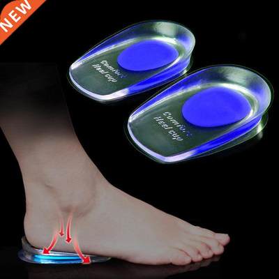 1pair Soft Silicone Gel Insoles for heel spurs pain Foot cus