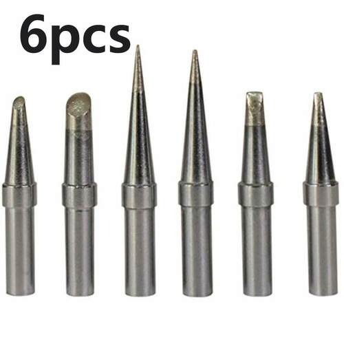 6Pcs ET Soldering Iron Tips ETA/ETC/ETBB/ETDD/ETS/ETO Copper