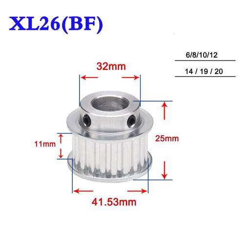 1PCS XL 26 Tooth Convex Synchronous Wheel Width 11mm Timing