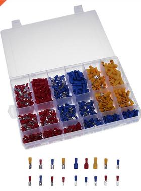 900pcs Male Female Crimp Terminal Insulated Bootlace Ferrule